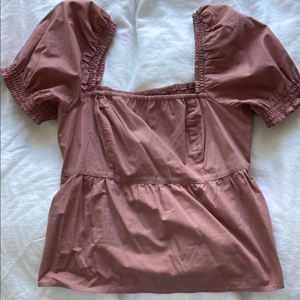 Puff Sleeve Square Neck Blouse